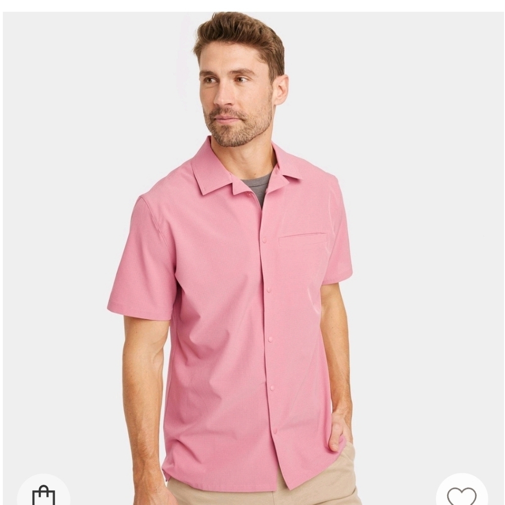 Men's Everyday Woven Shirt - All In Motion Rose S
